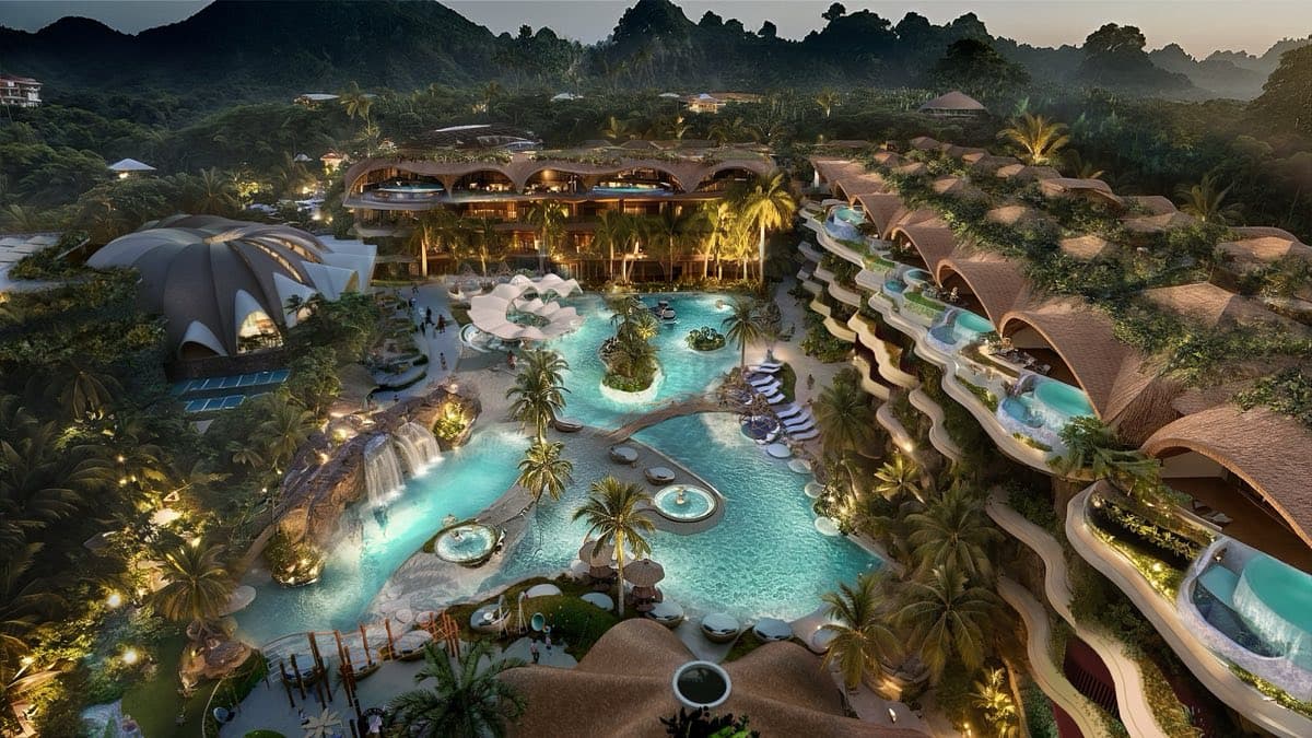Zenergy resort development at dusk